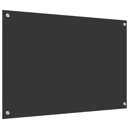 Køkken Backsplash Mørkegrå 90x60x0,6 cm Hærdet Glas
