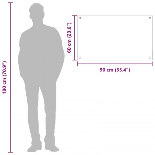 Køkken Backsplash Mørkegrå 90x60x0,6 cm Hærdet Glas