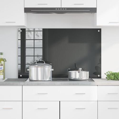 Køkken Backsplash Mørke Grå 100x60x0,6 cm Hærdet Glas