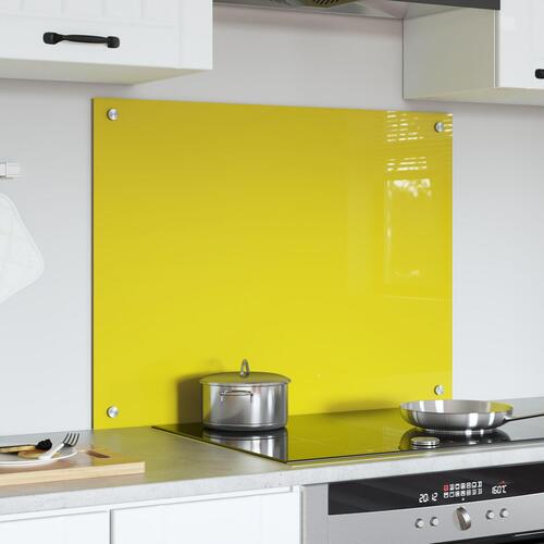 Køkken Bagvæg Gul 80x60x0,6 cm Hærdet Glas