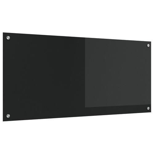 Køkken Backsplash Sort 110x50x0,6 cm Tempereret Glas