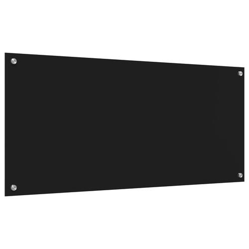 Køkken Backsplash Sort 110x50x0,6 cm Tempereret Glas