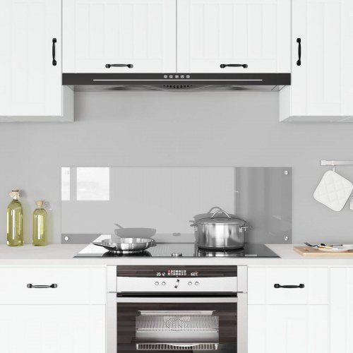 Køkken Backsplash Lys Grå 120x40x0,6 cm Tempereret Glas