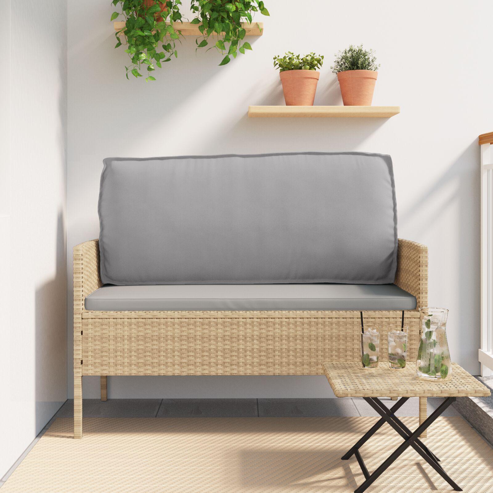 Pallehynde til ryglæn med pude Grå 120 x 40 x 12 cm Oxford stof