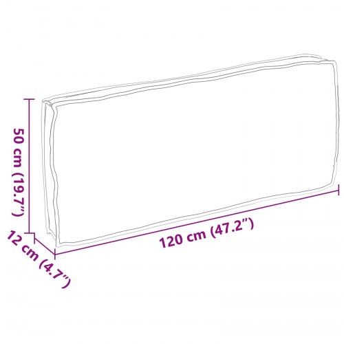 Udendørs Pude Beige Polyester 50 x 120 x 12 cm Aftagelige Betræk