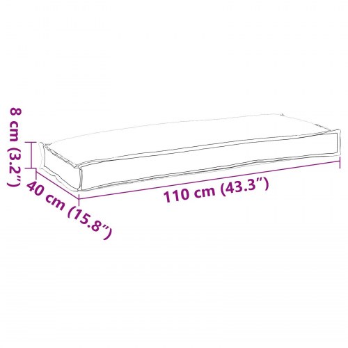 Udendørspude Antracitgrå Polyester 110 cm x 40 cm x 8 cm