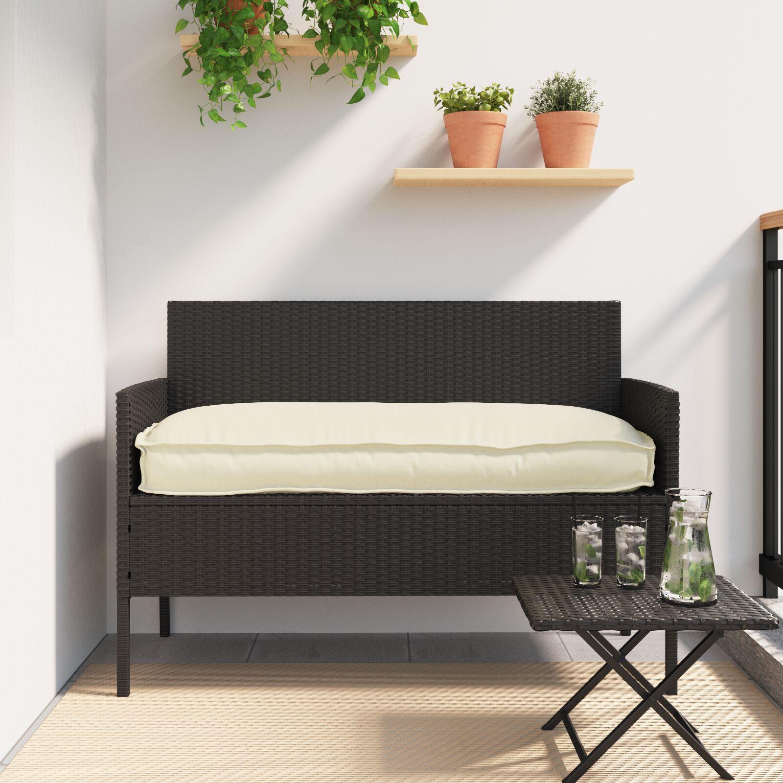 Pallehynde til bænk Creme 110 x 40 x 8 cm Oxford stof