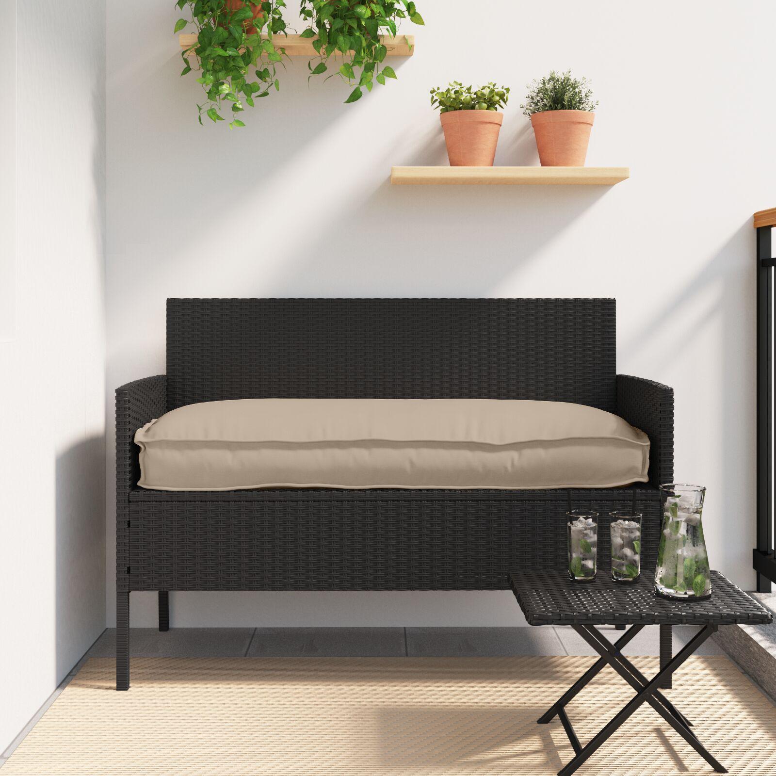 Pallehynde til bænk Gråbrun 110 x 40 x 8 cm Oxford stof