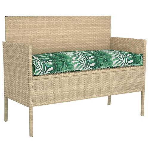 Udendørs Pude Bladmotiv Polyesterstof med skumfyld 110 x 40 x 8 cm