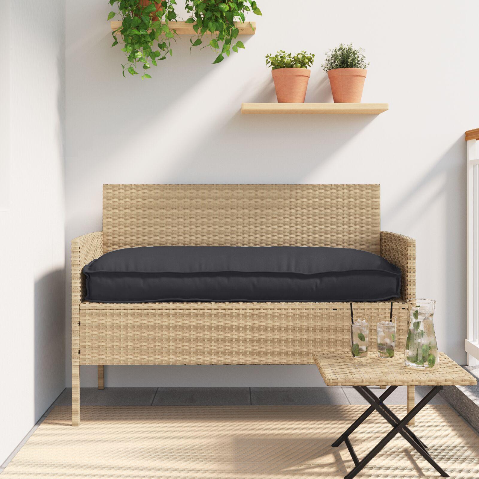 Pallepuder til Bænk 2 stk Sort 100x40x8 cm Oxford Stof