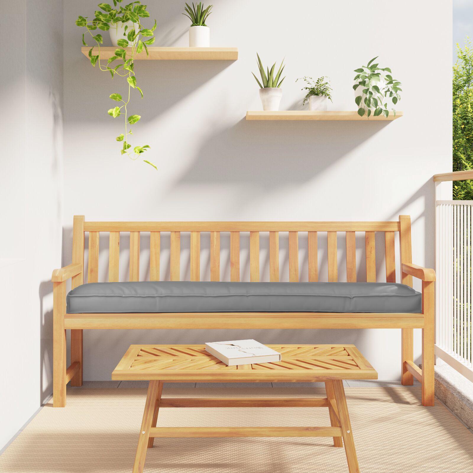 Pallet Puder til Bænk 2 stk Grå 180x40x8 cm Oxford Stof