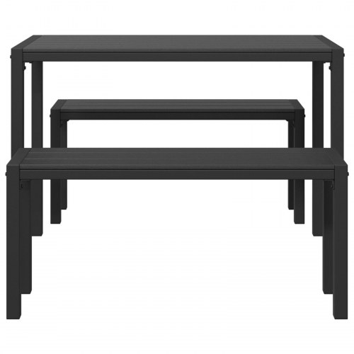 3-delt Havemøbelsæt med Stål og WPC i Sort