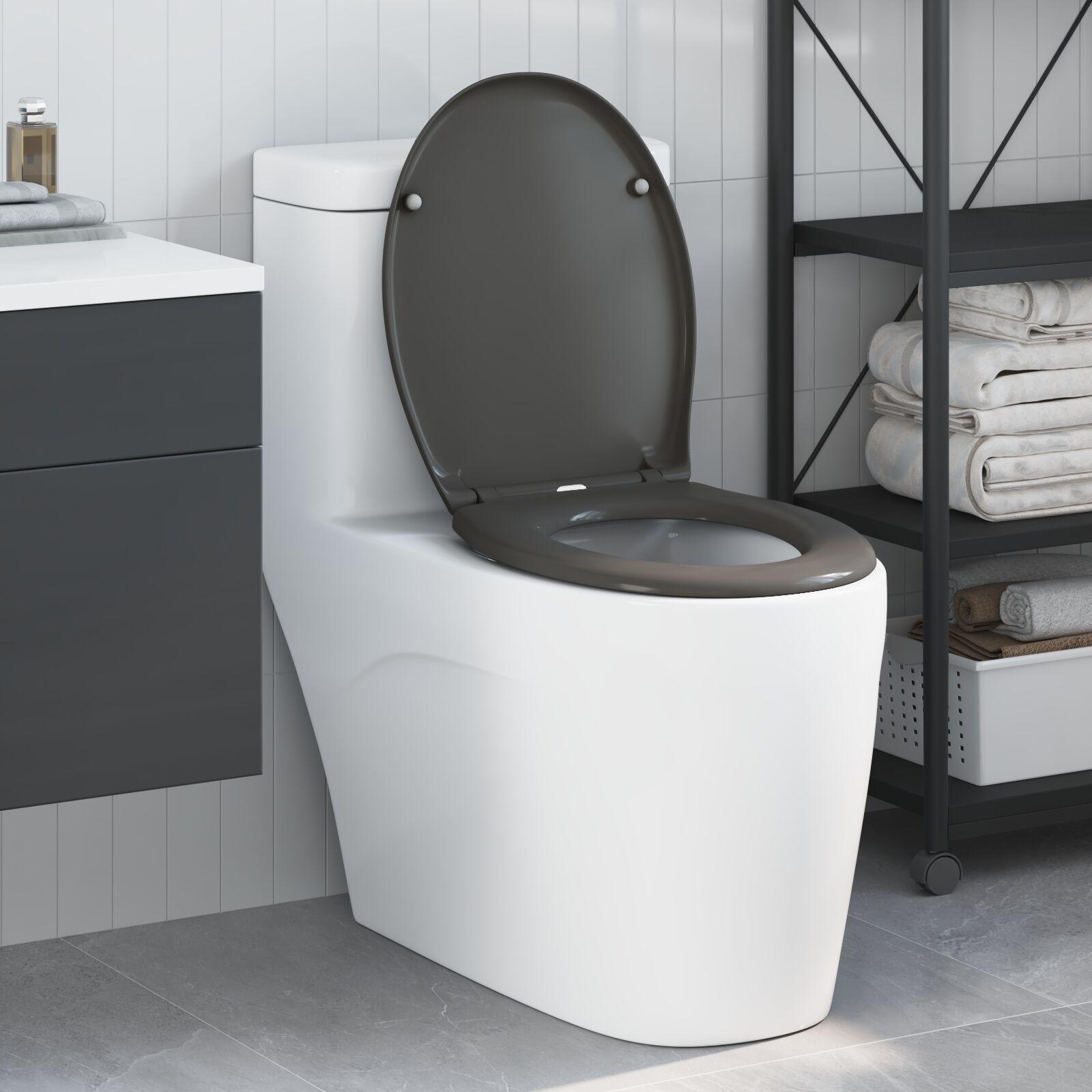 Hurtig Udløsnings Toiletbræt Antracit 44.8 x 37.3 x 4.2 cm