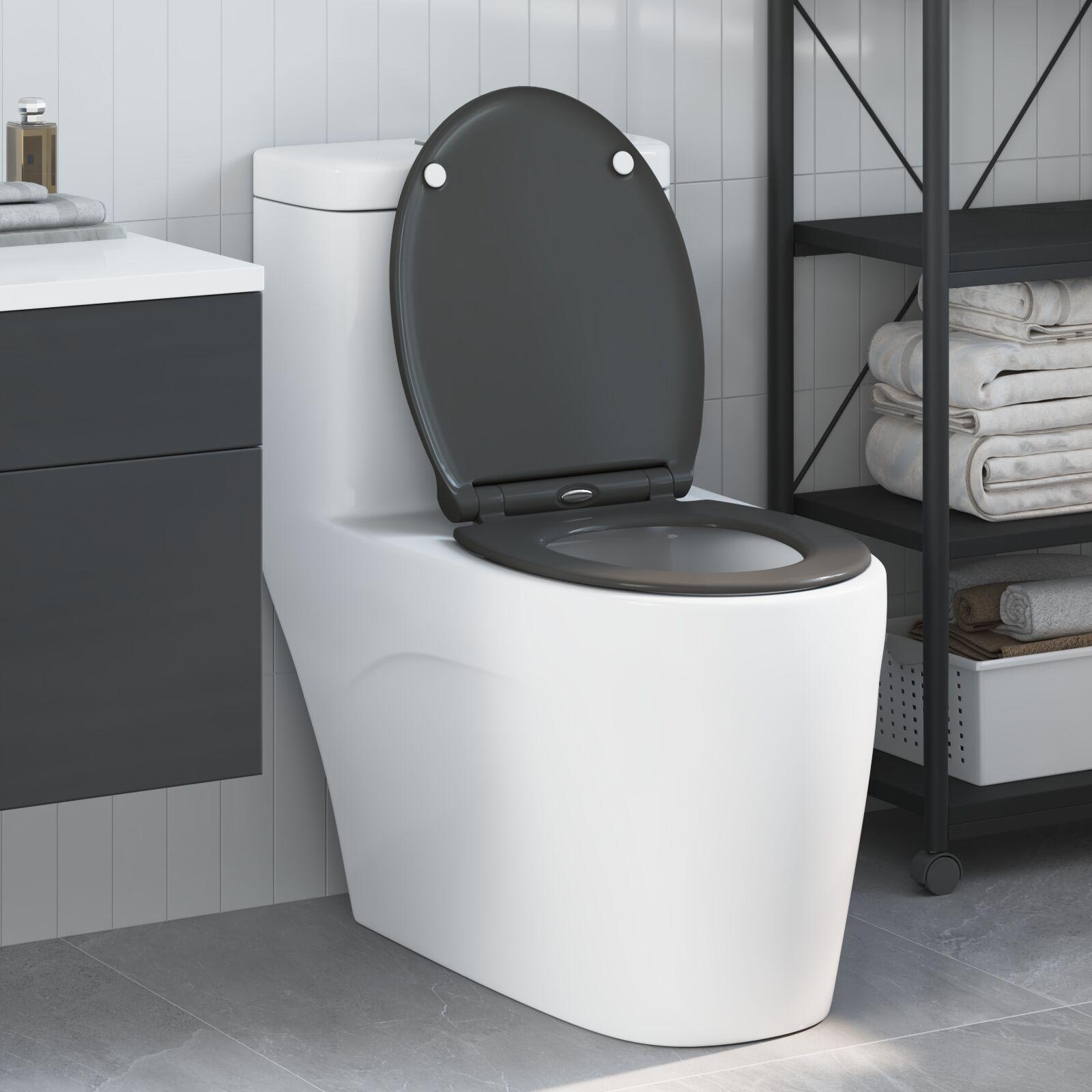 Hurtig Udgivelse Toilet passende til Sæde Antracit