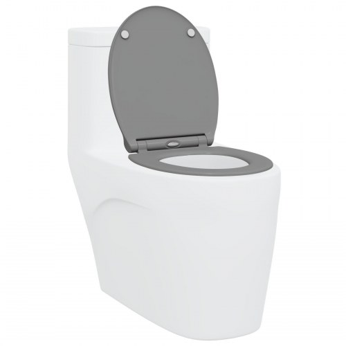 Quick Release Toilet Seat med Blød Lukning Duroplast Grå