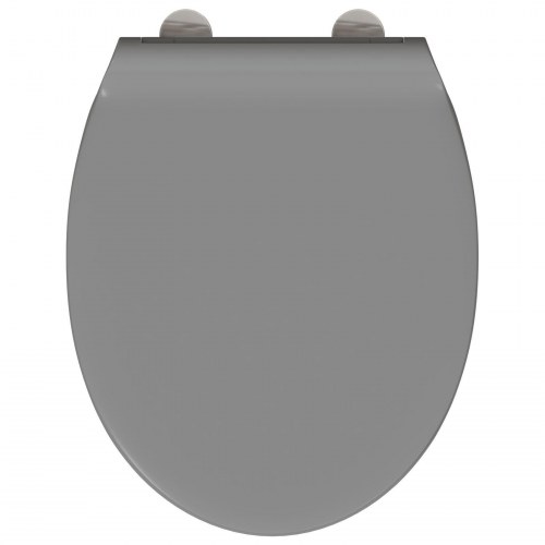 Quick Release Toilet Seat med Blød Lukning Duroplast Grå