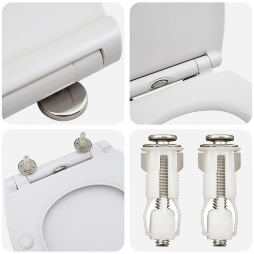 Quick Release Toilet Seat med Blødt Luk Duroplast Hvid