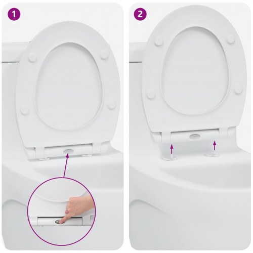 Quick Release Toilet Seat med Blødt Luk Duroplast Hvid