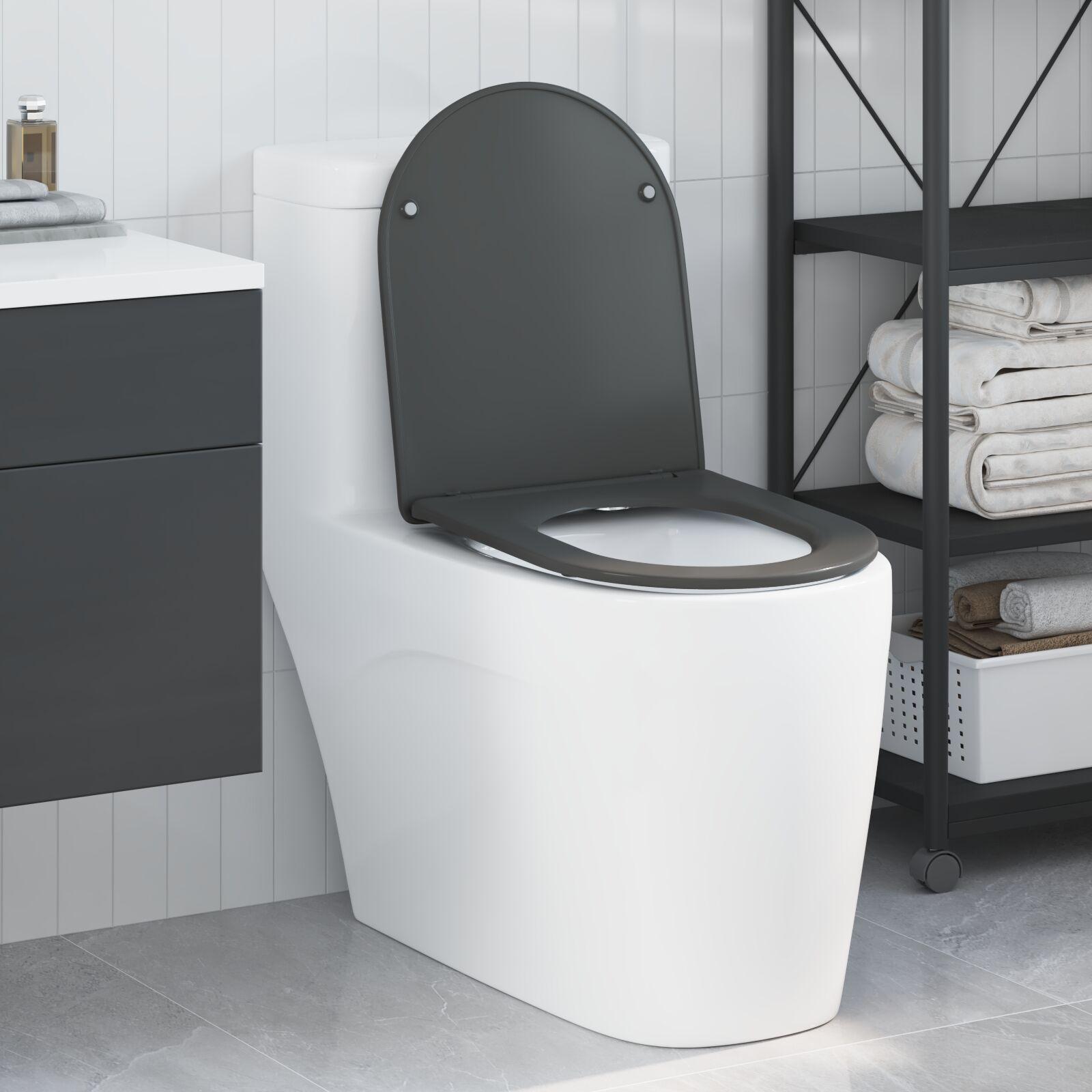 Hurtig Udløsnings Toiletbræt Antracit 44 x 36.4 x 3.4 cm