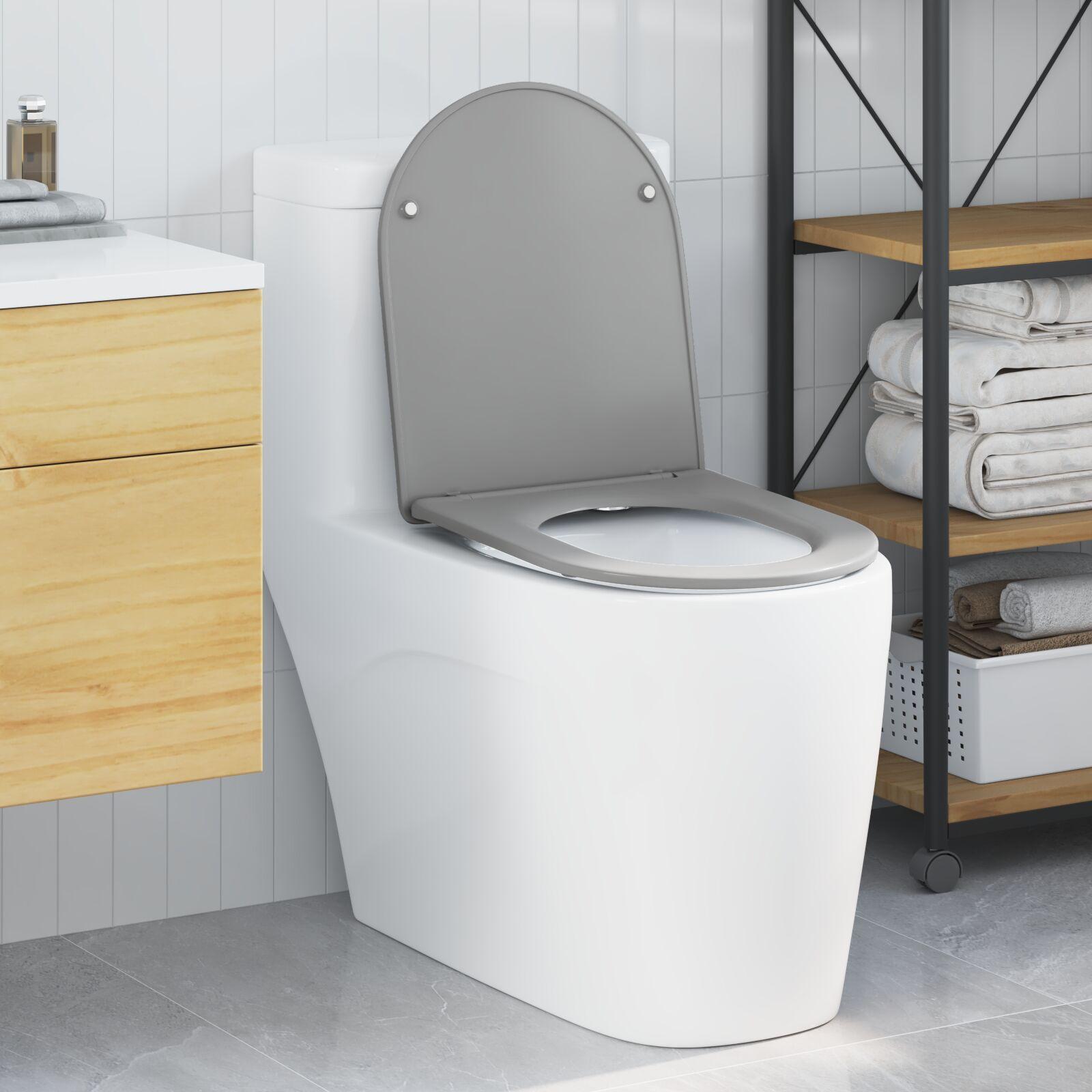 Hurtig Udløsnings Toiletbræt Grå 44 x 36.4 x 3.4 cm Duroplast