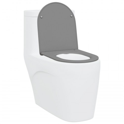 Toiletbræt med Hurtigfrigivelse og Blød Lukning - Duroplast, Grå