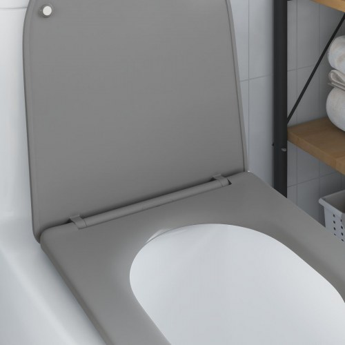 Toiletbræt med Hurtigfrigivelse og Blød Lukning - Duroplast, Grå