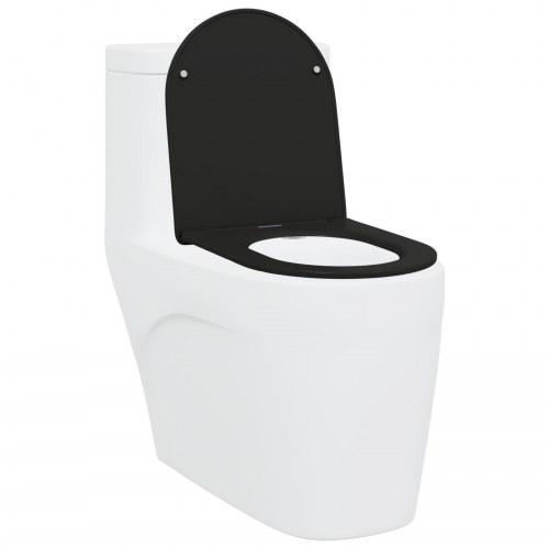 Hurtigfrigørende Toiletbræt med Blød Lukning - Duroplast, Sort