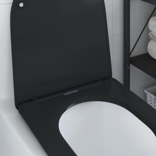 Hurtigfrigørende Toiletbræt med Blød Lukning - Duroplast, Sort