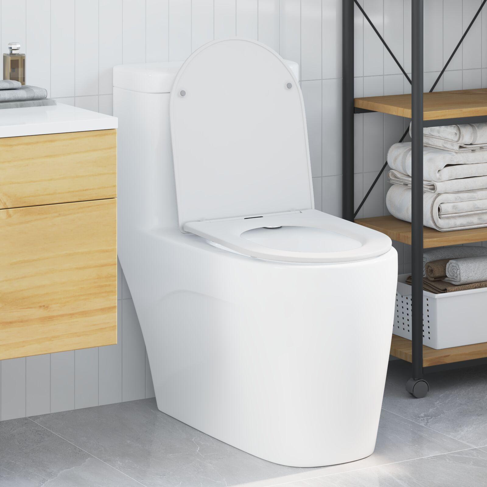 Quick Release Toilet Sæde med Blød Lukning Duroplast Hvid