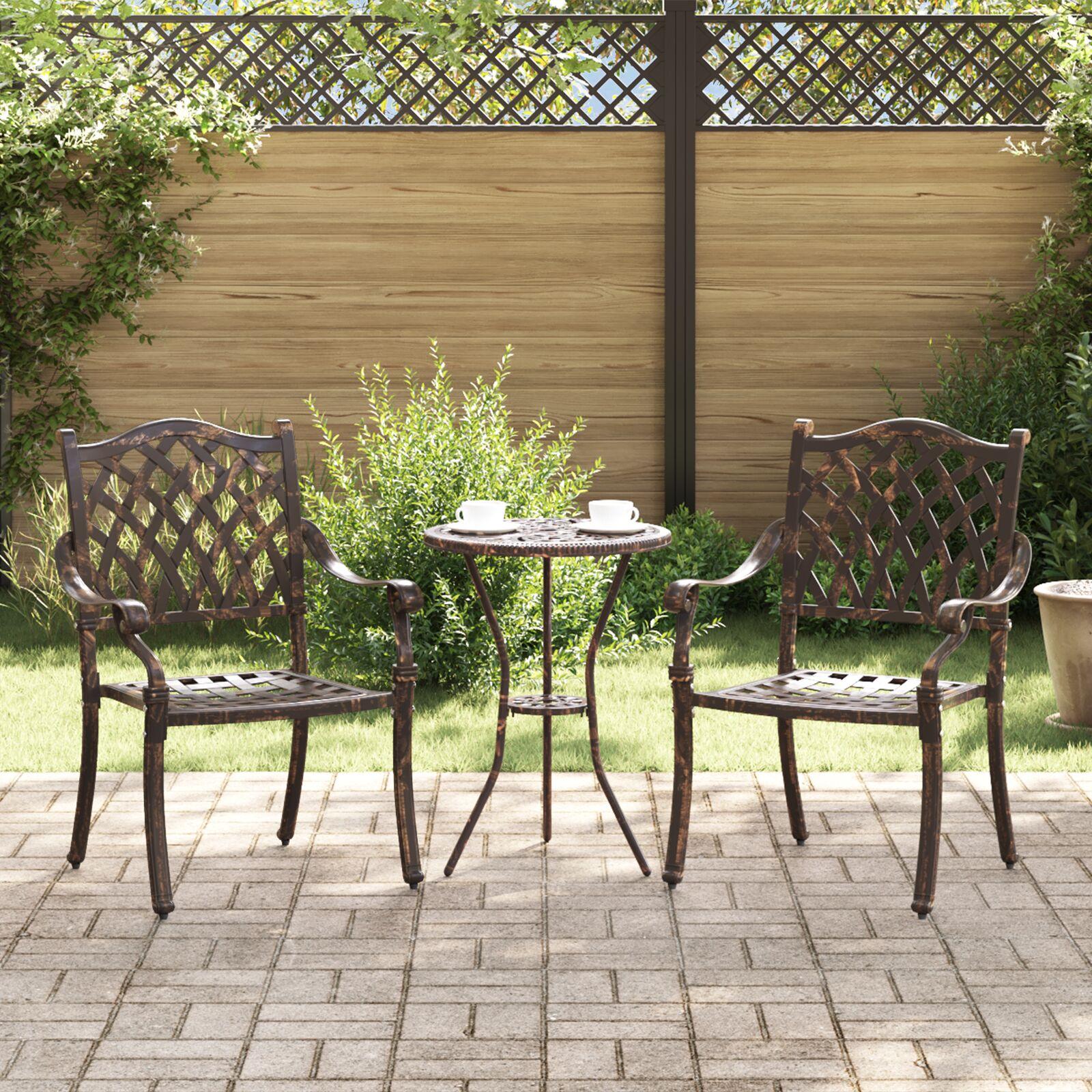 Have Stol med pude 2 stk Bronze 55 x 56.5 x 91cm Aluminium