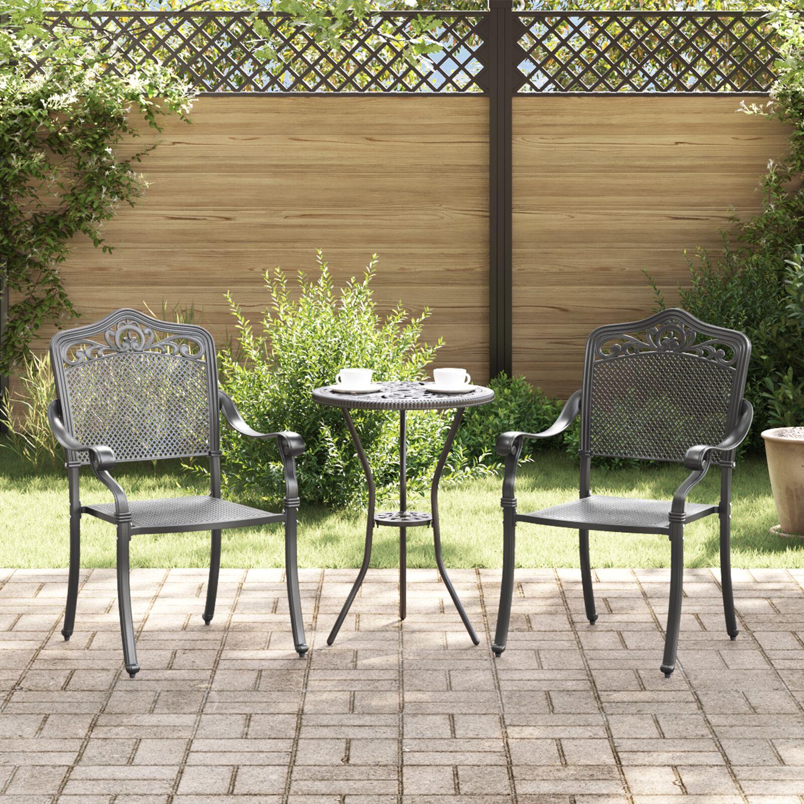 Have Stol 2 stk Sort 55 x 56.5 x 91cm Aluminium