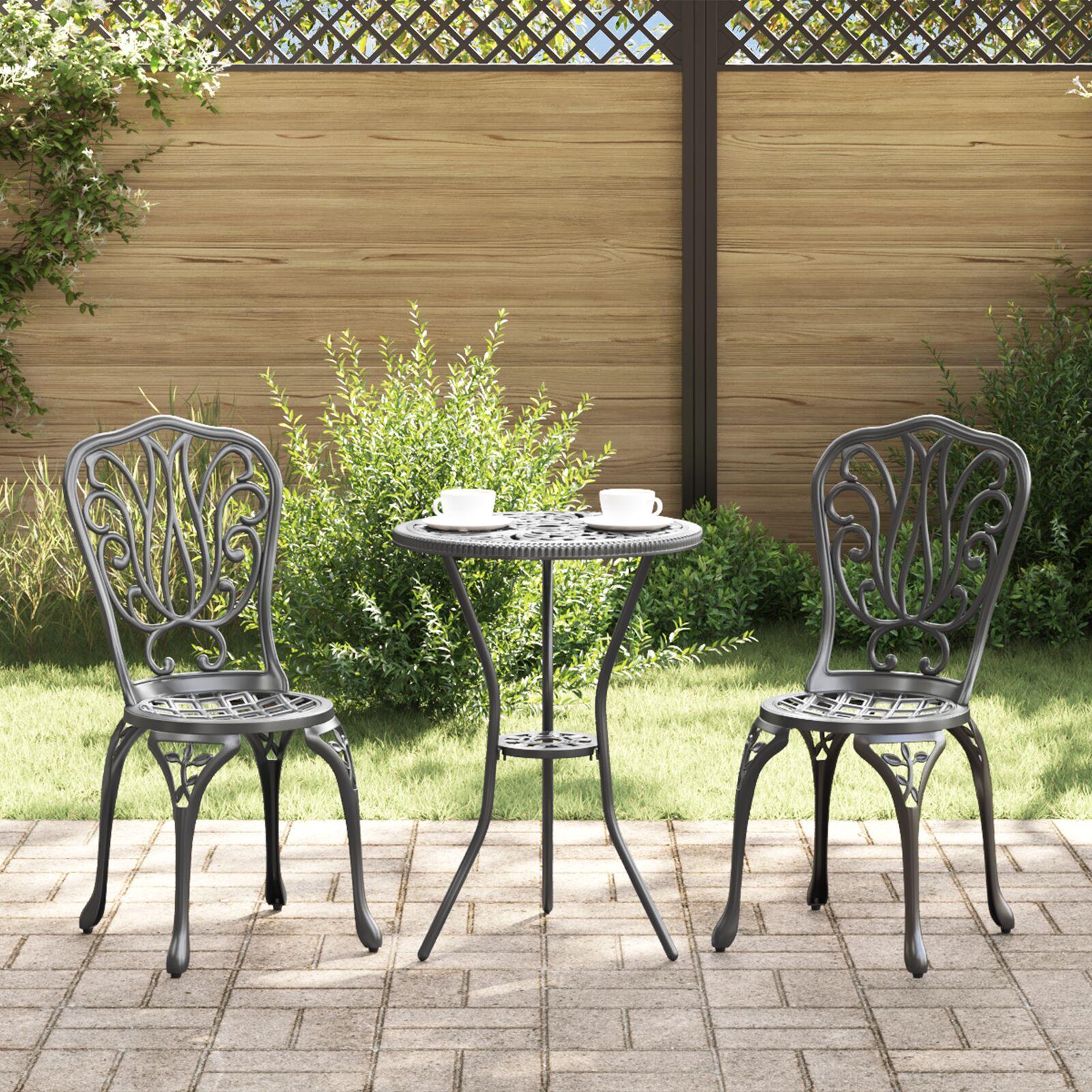 Have Bistro Sæt 3 stk Sort Aluminium