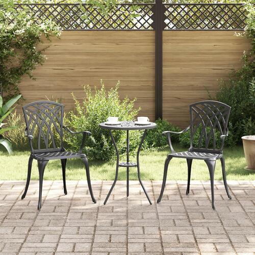 Havestole 2 stk Sorte Støbt Aluminium