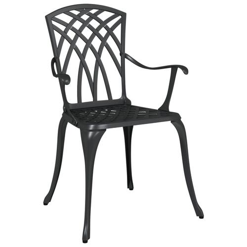 Havestole 2 stk Sorte Støbt Aluminium