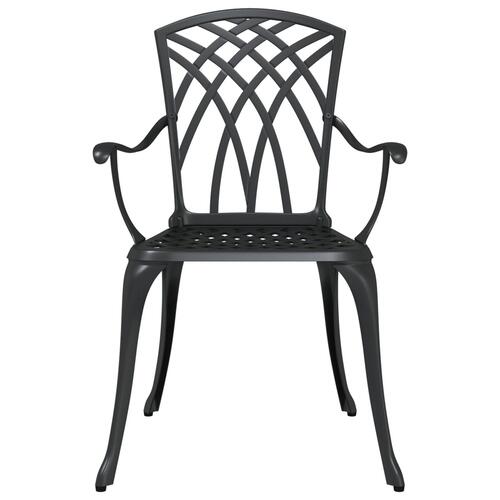 Havestole 2 stk Sorte Støbt Aluminium
