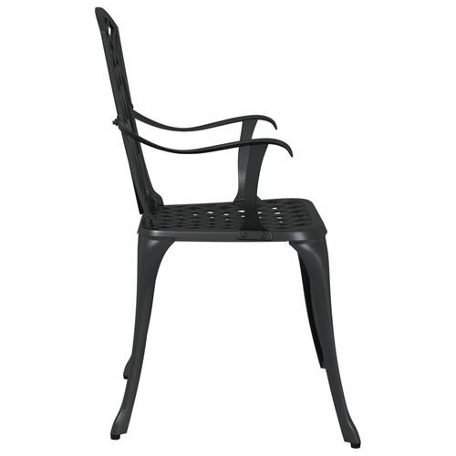 Havestole 2 stk Sorte Støbt Aluminium
