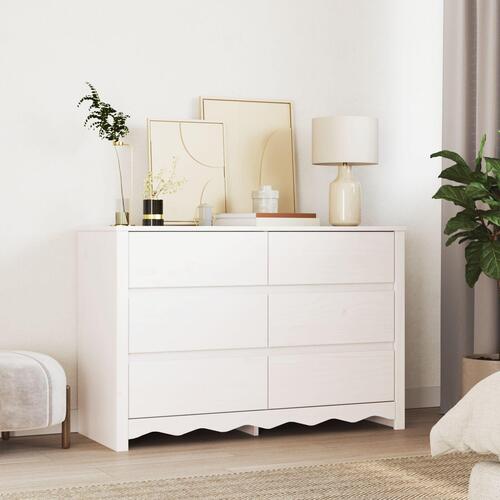 Kommode ""DRAMMEN"" Hvid 111x43x73,5 cm Solidtræ Fyr