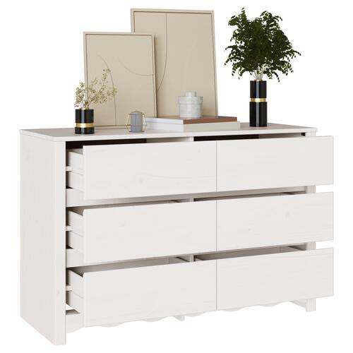 Kommode ""DRAMMEN"" Hvid 111x43x73,5 cm Solidtræ Fyr