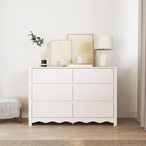 Kommode ""DRAMMEN"" Hvid 111x43x73,5 cm Solidtræ Fyr