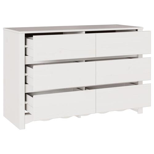 Kommode ""DRAMMEN"" Hvid 111x43x73,5 cm Solidtræ Fyr
