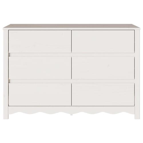 Kommode ""DRAMMEN"" Hvid 111x43x73,5 cm Solidtræ Fyr