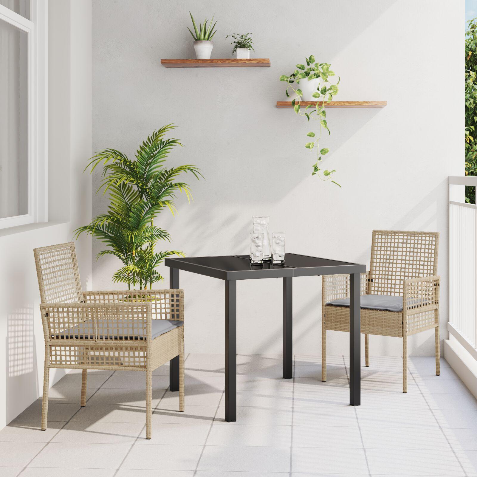 Have Stol 2 stk Beige 53 x 60 x 85 cm polyrattan