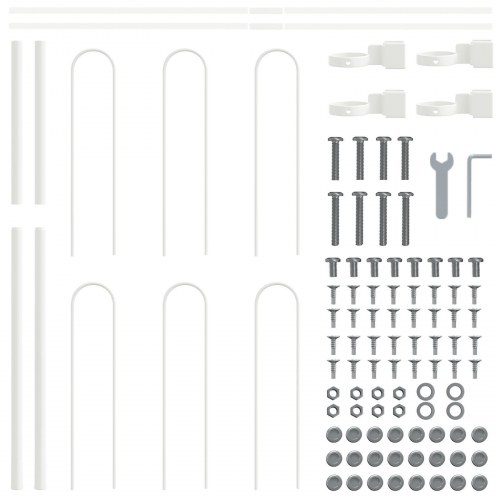 Havehegn med Bue-top Hvid 1,7x0,8 m Stål