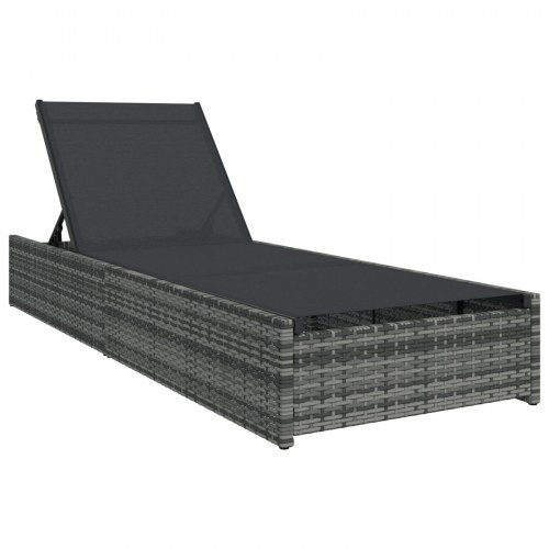 Solseng Grå 60x200x27 cm Poly Rattan