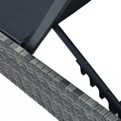 Solseng Grå 60x200x27 cm Poly Rattan