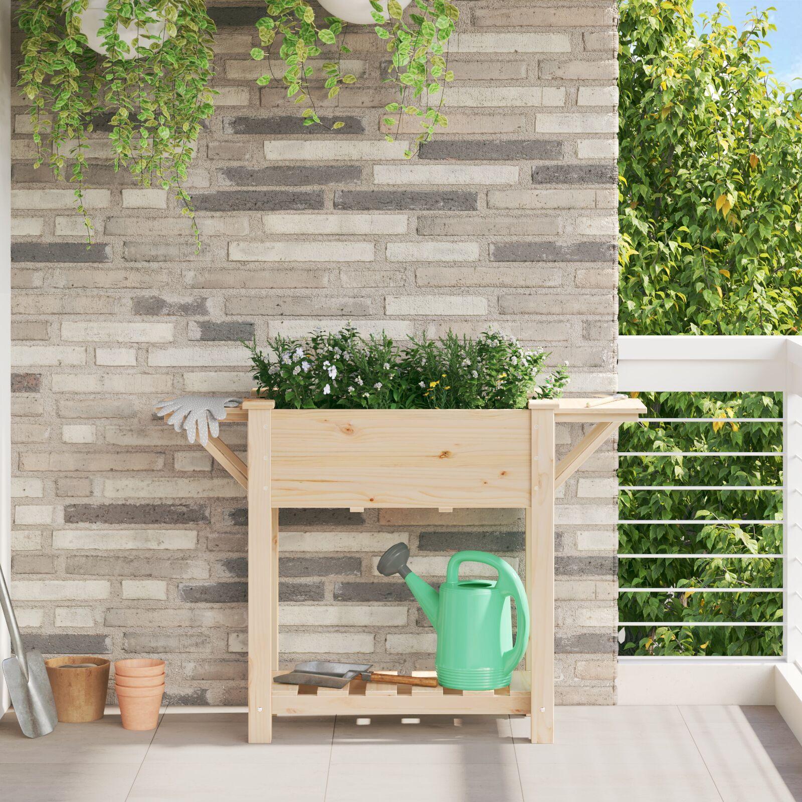 Have Blomsterkrukke Beige 111 x 37 x 76.5 cm Massivt fyrretræ