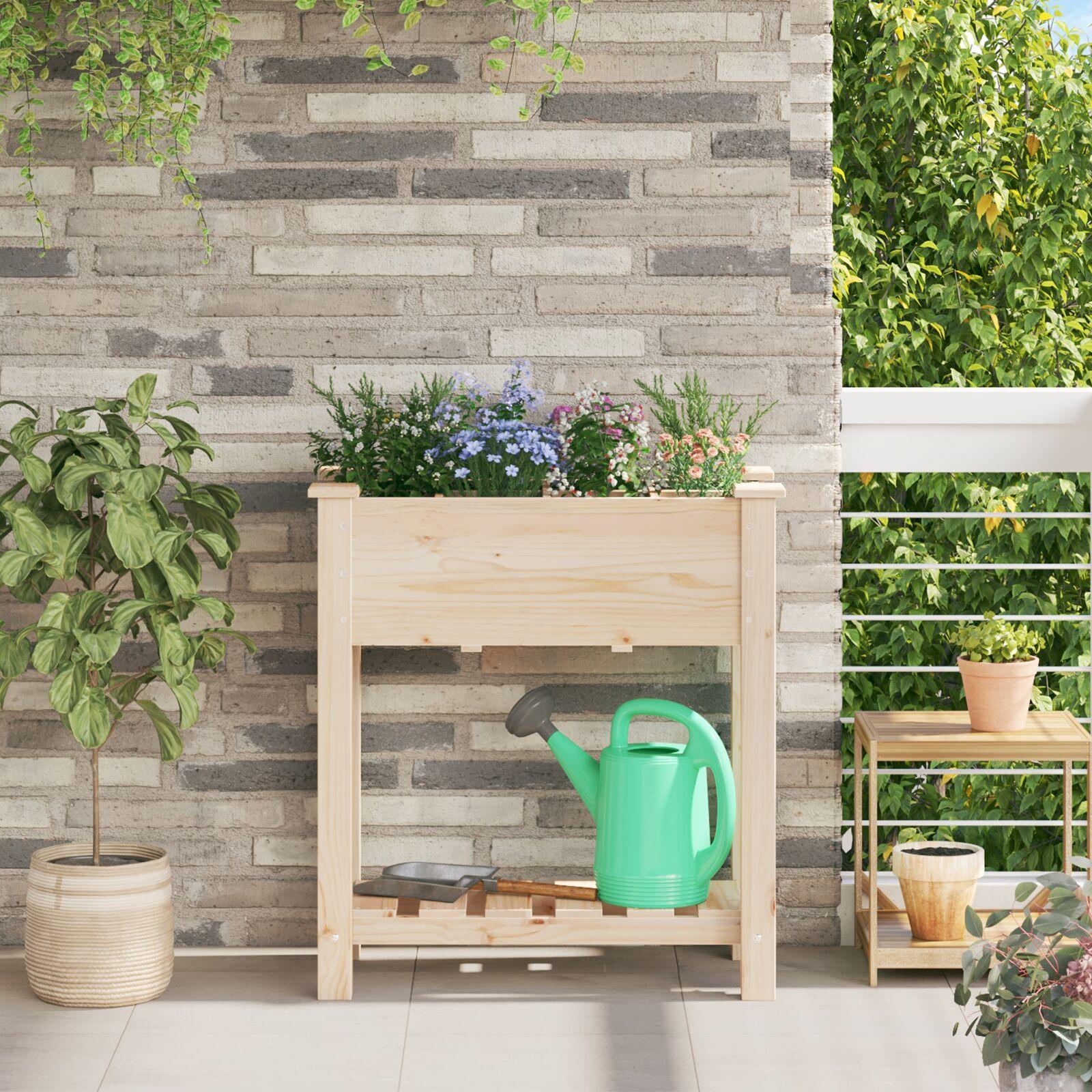 Have Blomsterkrukke Beige 71 x 37 x 76.5 cm Massivt fyrretræ