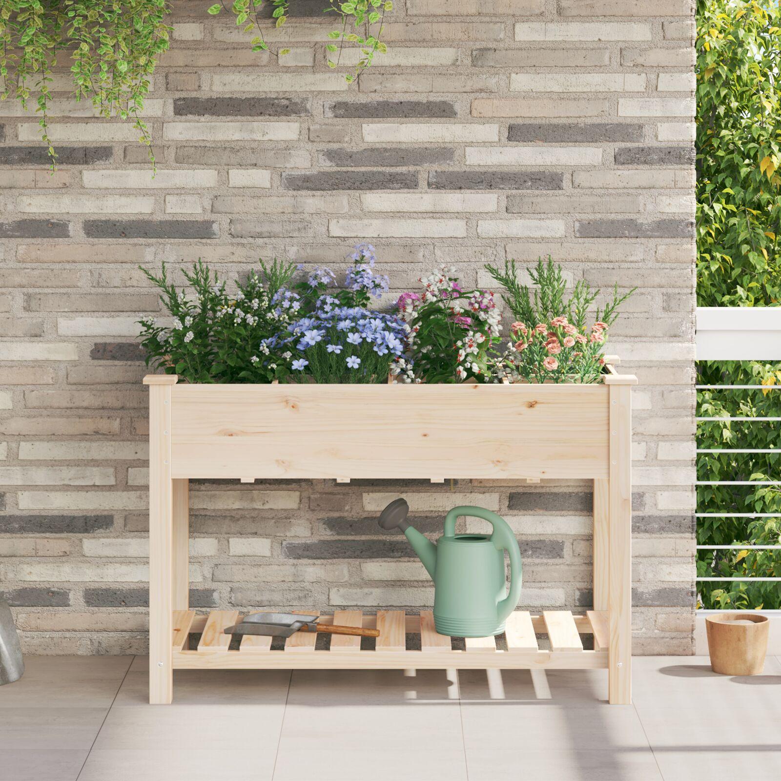 Have Blomsterkrukke Beige 115 x 59 x 76.5 cm Massivt fyrretræ