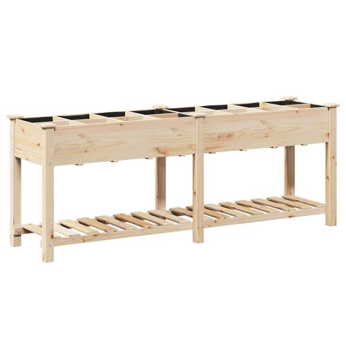 Haveplantekasse med Gitter 203x53x76 cm Massivt Fyrretræ