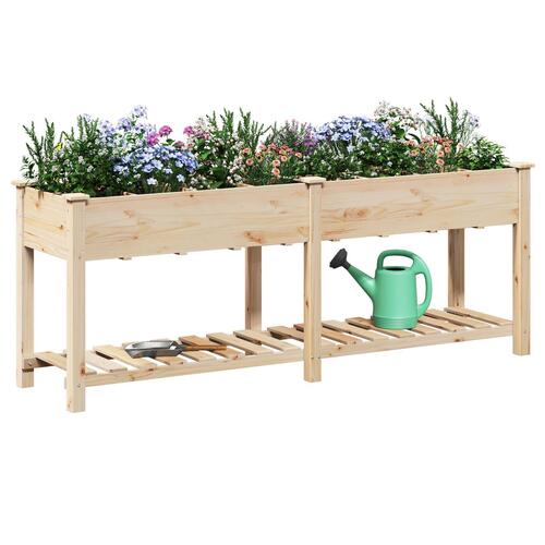 Haveplantekasse med Gitter 203x53x76 cm Massivt Fyrretræ